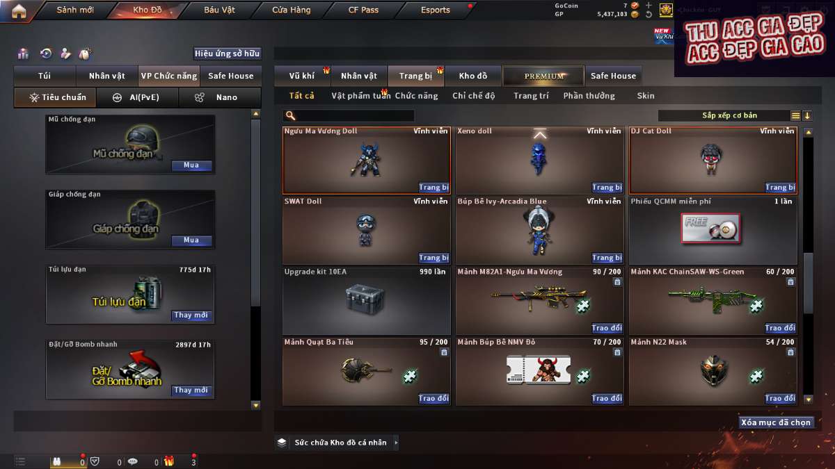 shop acc cf uy tin gia re